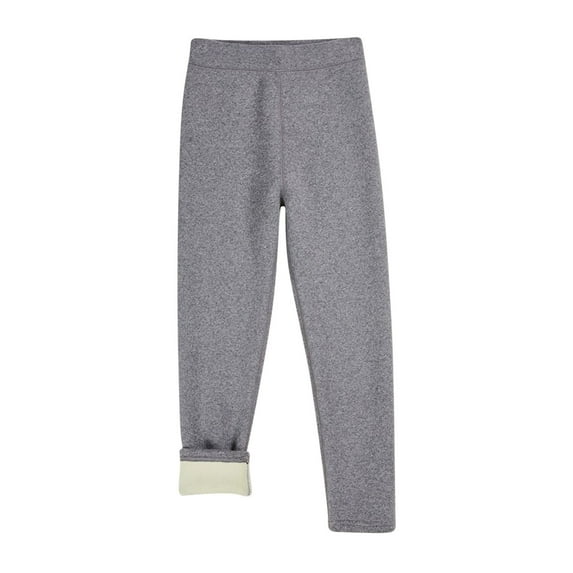 Posijego Girls Thermal Lined Leggings for Little Girls High Waist Stretch Leggings Winter Warm Pants Solid Color