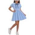 thumbnail image 1 of Posijego Girls Uniform Dresses Cotton Short Sleeve School Uniforms Summer Casual A-Line Mini Dresses 5-12 Years, 1 of 9