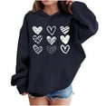 thumbnail image 1 of Posijego Girls Valentine's Day Hooded Tops Loose Lightweight Hoodie Pullover Sweatshirt Long Sleeve Oversized, 1 of 8