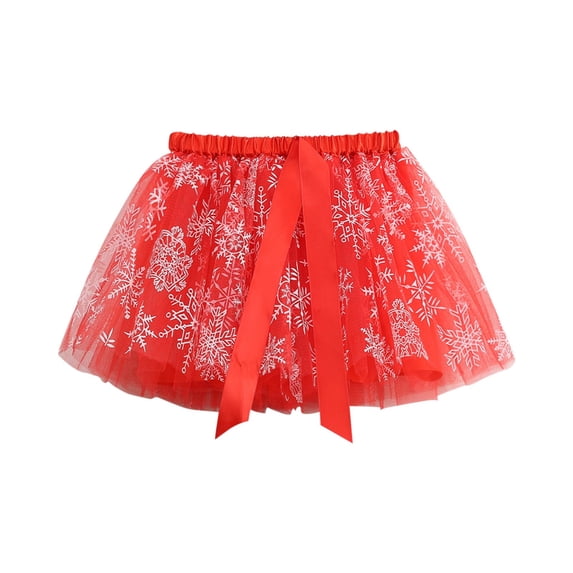 Posijego Girls Valentine's Day Skirts Heart Mesh Skirt for Little Girls Elastic High Waist A-Line Mini Skirts Size 3-8 Years