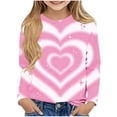 thumbnail image 1 of Posijego Girls Valentines Day Shirts Little Girls Heart Graphic T-Shirts Casual Long Sleeve Basic Tee Cute Tops 3-14 Years, 1 of 5