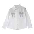 thumbnail image 1 of Posijego Girls White Button down Shirts School Uniform Tops Collared Long Sleeve Formal Dress Shirt Ages 5-14 Years, 1 of 9