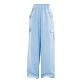thumbnail image 1 of Posijego Girls Wide Leg Cargo Pants Elastic Waist Baggy Track Pants Casual Pants Fashion Streetwear, 1 of 3