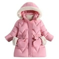 thumbnail image 1 of Posijego Girls Winter Coat Removable Hooded Puffer Jacket Little Girl Snow Outerwear Coats with Gloves, 1 of 3
