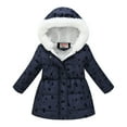 thumbnail image 1 of Posijego Girls Winter Coat Warm Long Hooded Puffer Jacket Kids Zip up Outerwear Snowsuit with Pockets, 1 of 6