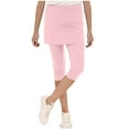 thumbnail image 1 of Posijego Girls Yoga Leggings with Skirt High Waist Tennis Skorts Soft Dance Capri Leggings 5-16 Years, 1 of 7