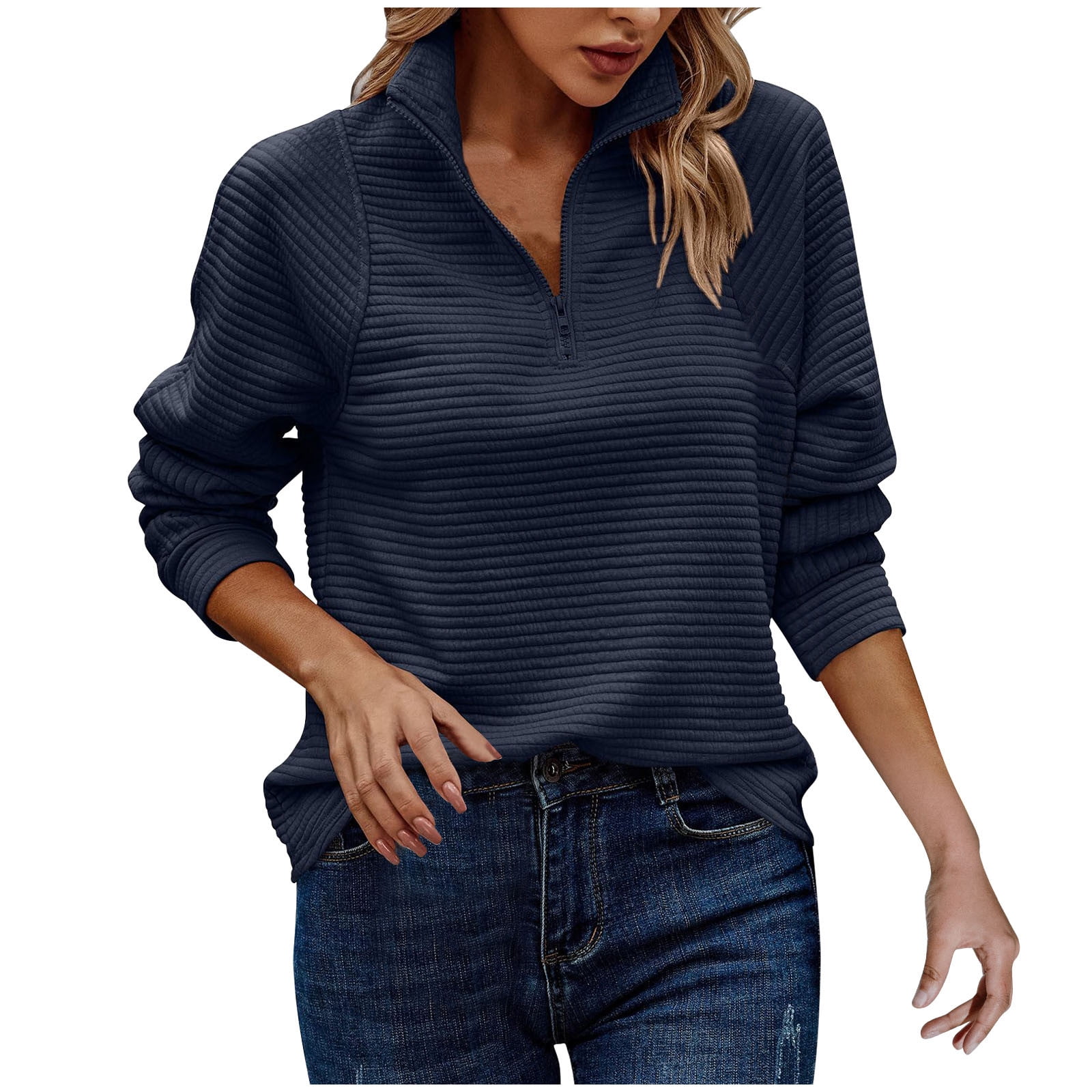 TENLEY™ - Casual Oversized Half Zip Long Sleeve Sweatshirt