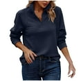 thumbnail image 1 of Posijego Half Zip Sweatshirt for Women Collared Long Sleeve Sweatshirts Solid Color Quarter Zip Pullover Tops, 1 of 5