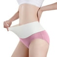 thumbnail image 1 of Posijego High Waist Cotton Underwear Seamless Full Coverage Panties Color Block Plus Size Briefs for Women, 1 of 6