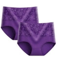 thumbnail image 1 of Posijego High Waist Underwear for Women Plus Size Briefs Panties 2 Pack Women's Full Coverage Panty, 1 of 2
