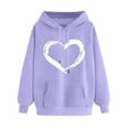 thumbnail image 1 of Posijego Hoodie for Women Spring 2025 Sweatshirts Hooded Long Sleeve Heart Graphic Printed Pullover Tops, 1 of 5