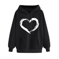 thumbnail image 1 of Posijego Hoodie for Women Spring 2025 Sweatshirts Hooded Long Sleeve Heart Graphic Printed Pullover Tops, 1 of 6