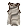 thumbnail image 1 of Posijego Kids Baby Girls Ribbed Tank Top Striped Crew Neck Sleeveless Summer Undershirts Shirts for Toddler Girls, 1 of 7