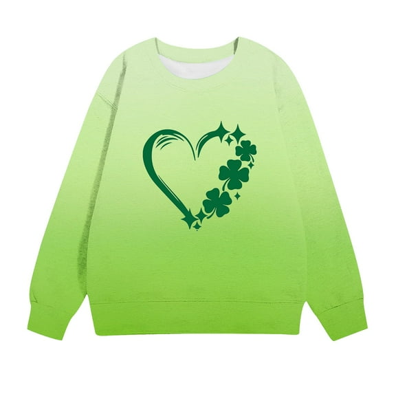 Posijego Kids Boys Girls Clover Sweatshirts St Patrick's Day Pullover Spring Tops Casual Sweatshirt