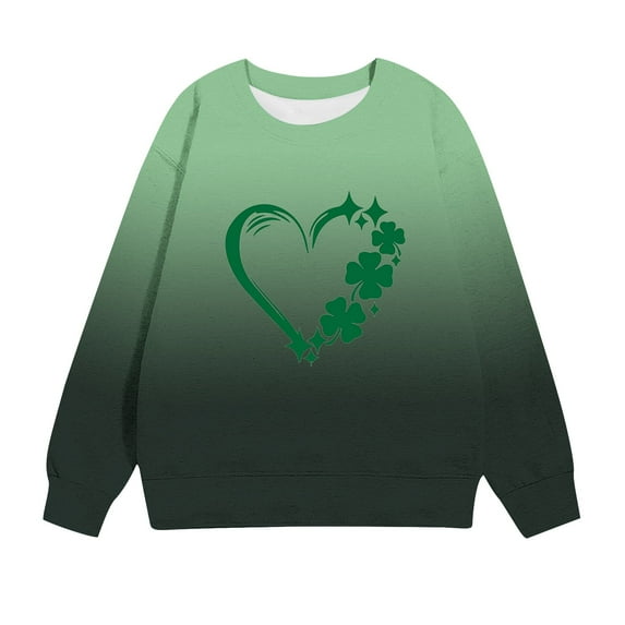Posijego Kids Boys Girls Clover Sweatshirts St Patrick's Day Pullover Spring Tops Casual Sweatshirt