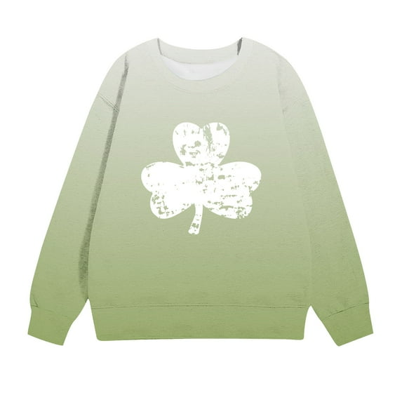 Posijego Kids Boys Girls Clover Sweatshirts St Patrick's Day Pullover Spring Tops Casual Sweatshirt