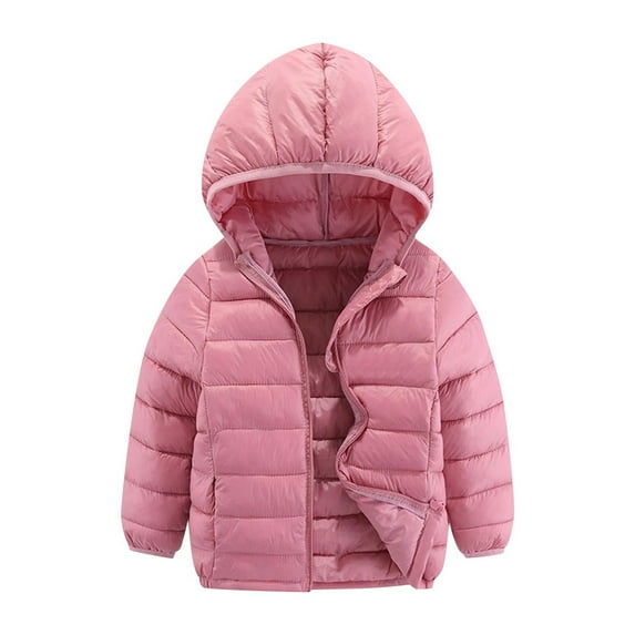 Posijego Kids Boys Girls Puffer Jacket Zip up Hooded Winter Coat Child Lightweight Warm Outerwear 3-16 Years