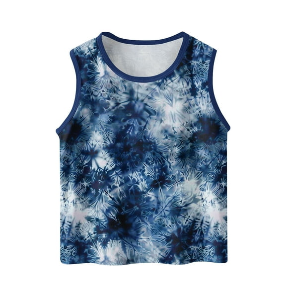 Posijego Kids Boys Girls Tie Dye Tank Top Toddler Sleeveless Shirts Summer Casual Beach Vacation Tank Tees