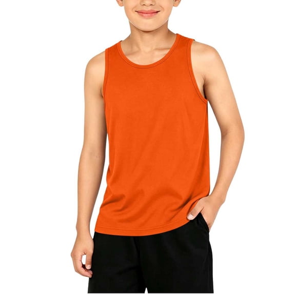 Posijego Kids Boys Tank Tops Racerback Sleeveless Athletic Workout Running Tank Tees Basic Undershirts Ages 1-12 Years