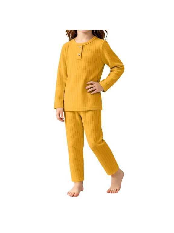 Kids Clothes Sets Boys Girls Long Sleeve Thermal Base Layers Undershirts and Bottoms Casual Sets for Cold Weather