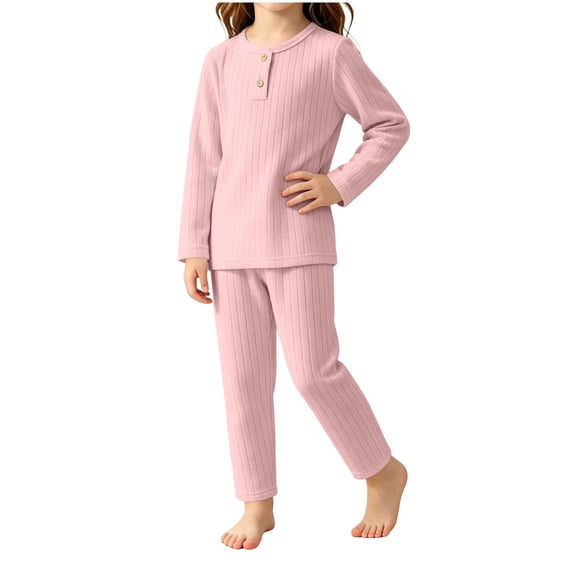 Posijego Kids Clothes Sets Boys Girls Long Sleeve Thermal Base Layers Undershirts and Bottoms Casual Sets for Cold Weather