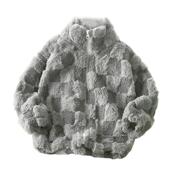 Posijego Kids Girls Boys Fleece Jackets Full Zip Casual Coats Spring Fall Sherpa Outerwear for Toddler