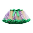 thumbnail image 1 of Posijego Kids Girls Mardi Gras Skirts Bow Front Elastic Waist Mini Mesh Skirt Dance Party Performance 3-8 Years, 1 of 5