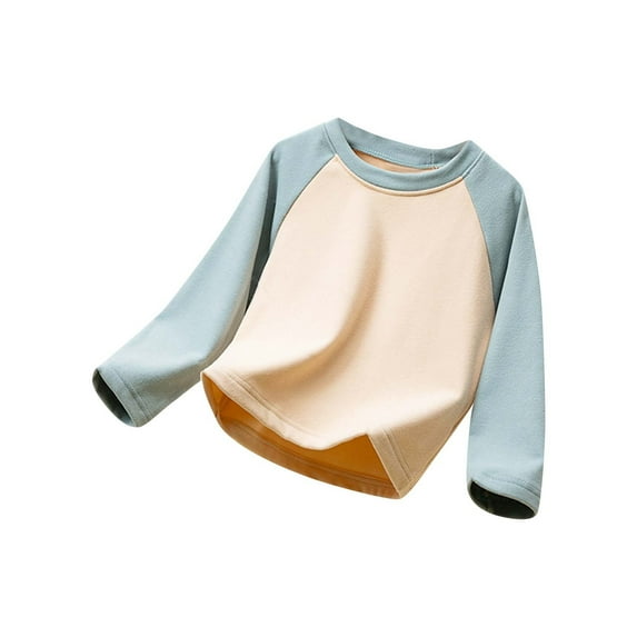 Posijego Kids Toddler Girls Boys Long Sleeve Shirt Child Color Block Crewneck Tops Fall Winter Clothes