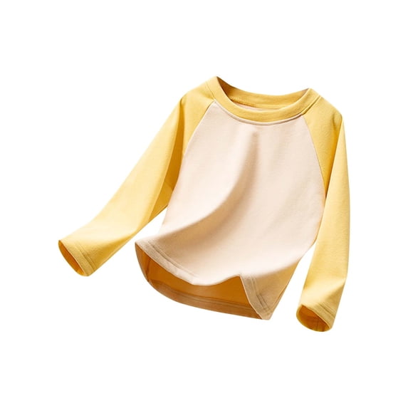 Posijego Kids Toddler Girls Boys Long Sleeve Shirt Child Color Block Crewneck Tops Fall Winter Clothes