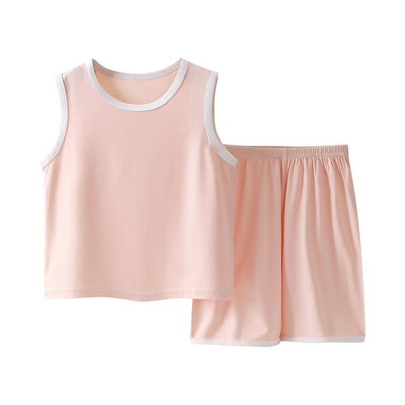 Posijego Kids Toddler Shorts Set Sleeveless Tank Tops and Shorts Boys Girls Summer Two Piece Clothes Sets