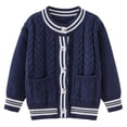thumbnail image 1 of Posijego Kids Uniform Sweater for Boys Girls Long Sleeve Knitted Cardigan Sweater Spring Fall Jacket Outerwear, 1 of 5