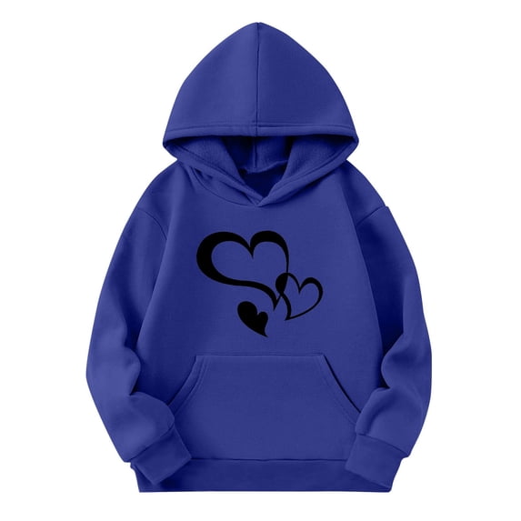 Posijego Kids Valentine's Day Hoodie Boys Girls Cute Sweatshirt Hooded Long Sleeve Love Graphic Tops