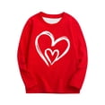 thumbnail image 1 of Posijego Kids Valentine's Day Shirts Long Sleeve Tops Heart Graphic Tees Girls Boys Basic Crew Neck Causal T-Shirts, 1 of 7
