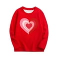 thumbnail image 1 of Posijego Kids Valentine's Day Shirts Long Sleeve Tops Heart Graphic Tees Girls Boys Basic Crew Neck Causal T-Shirts, 1 of 7