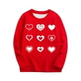 thumbnail image 1 of Posijego Kids Valentine's Day Shirts Long Sleeve Tops Heart Graphic Tees Girls Boys Basic Crew Neck Causal T-Shirts, 1 of 7