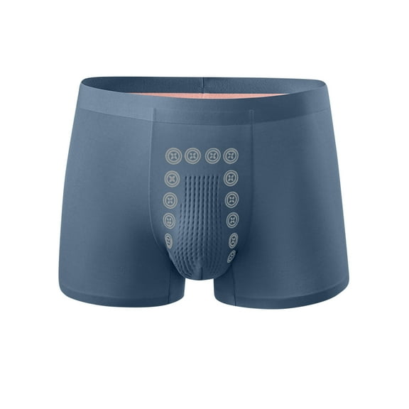 Posijego L-5XL Men's Underwear Cotton Breathable Boxer Briefs No Fly Mens Wide Waistband Underpants Big and Tall