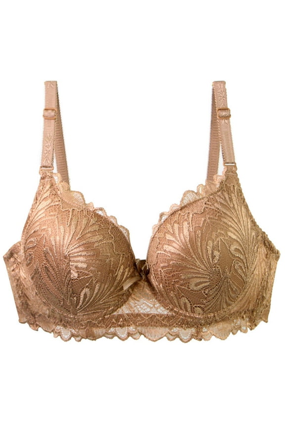 Lace Bra for Women Plus Size Underwire Bras Supportive Push up Everyday Bralettes for Women