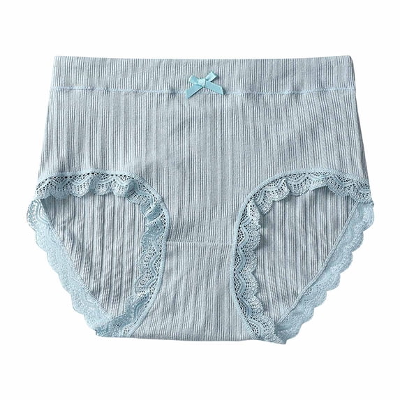 Posijego Lace Briefs for Women High Waist Cotton Underwear Plus Size Ladies Breathable Full Coverage Panties