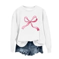 thumbnail image 1 of Posijego Little & Big Girls Sweatshirt Bowknot Printed Pullover Crew Neck Casual Long Sleeve Top Sweatshirts, 1 of 7