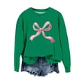 thumbnail image 1 of Posijego Little & Big Girls Sweatshirt Bowknot Printed Pullover Crew Neck Casual Long Sleeve Top Sweatshirts, 1 of 7