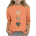thumbnail image 1 of Posijego Little & Big Girls Valentine's Day Shirts 3/4 Length Sleeve Tops Heart Printed Casual Shirts Cute Tees, 1 of 4