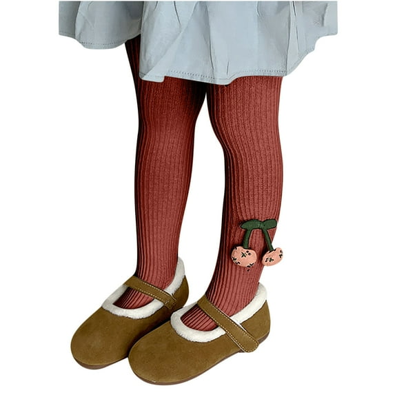 Posijego Little Girl Tights Floral Knit Warm Stockings Winter Warm Toddler Tights for Cold Weather 2-12 Years