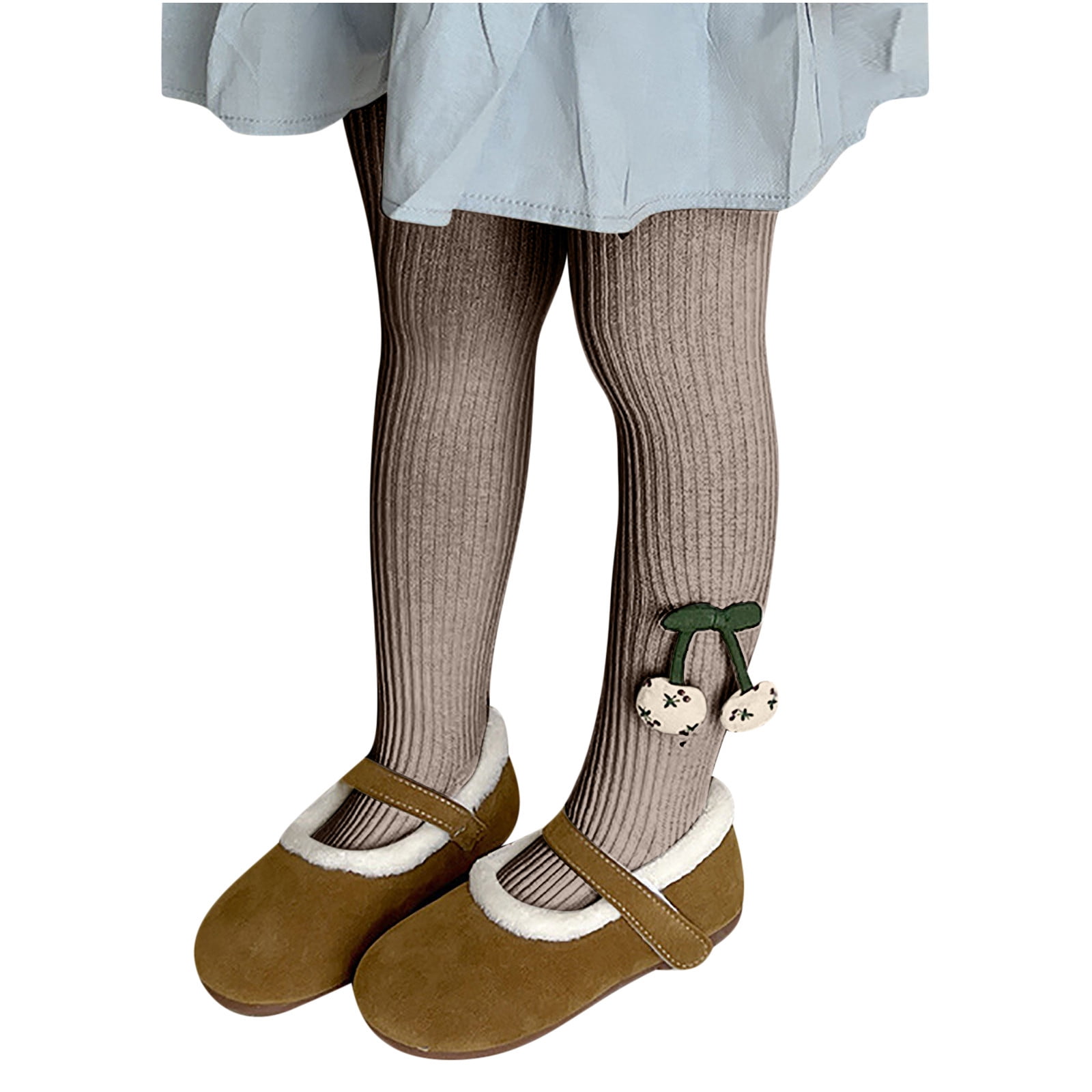 Posijego Little Girl Tights Floral Knit Warm Stockings Winter Warm