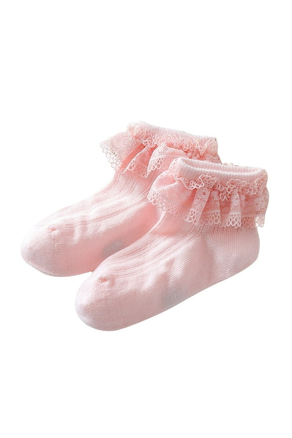 Little Girls Ruffle Socks Ruffle Lace Turn Cuff Frilly Socks School Uniform Princess Dress Socks 0-12 Years