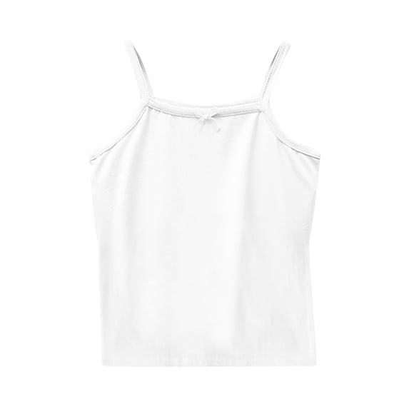 Posijego Little Girls Tank Tops Bow Front Camisole Summer Spaghetti Strap Camis Dance Tank Tees Activewear
