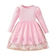 thumbnail image 1 of Posijego Little Girls Tulle Dress Birthday Party Princess Mesh Dress Ruffle Long Sleeve Cute Dresses for Toddler Girls, 1 of 9