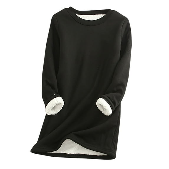 Posijego Women's Sherpa Pajama Tops Fleece Lined Sweatshirts Long Sleeve Warm Pullover Loungewear