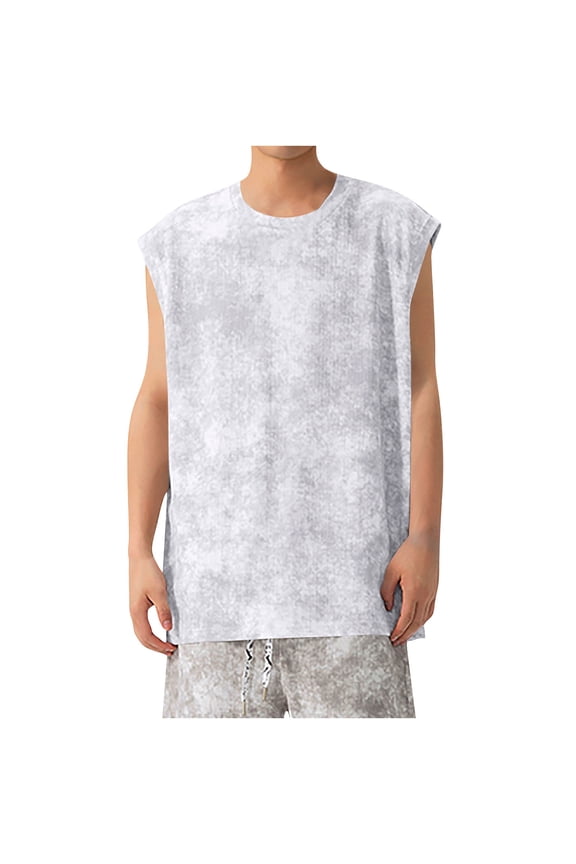 M-5XL Men's Tank Tops Big and Tall Mens Casual Summer Loose Pullover Sleeveless Shirts Tees