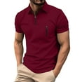 thumbnail image 1 of Posijego Men's Athletic Shirts Quarter Zip Short Sleeve Shirts for Men Pullover Summer Casual Collared Tops, 1 of 8