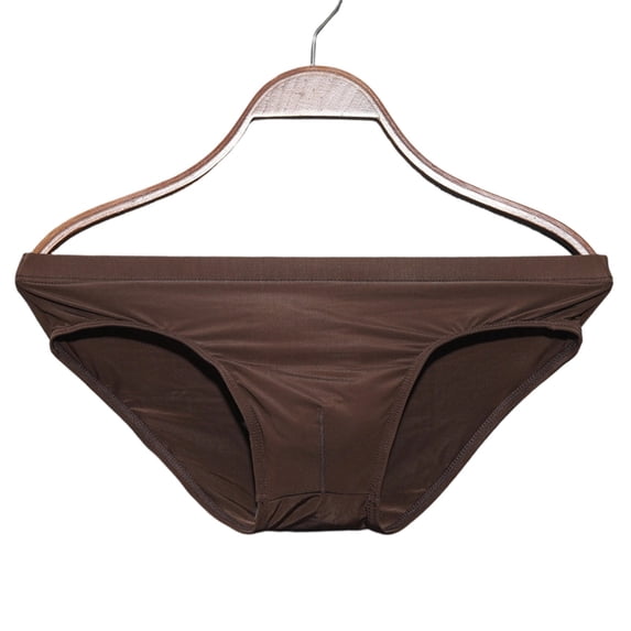 Posijego Men's Big & Tall Bikini Briefs Stretchy Tight Low Waist Lightweight Underwear Solid Color Underpants